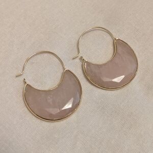 Express Gold And Pink Quartz Earrings